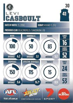 2016 Select Footy Stars #30 Levi Casboult Back